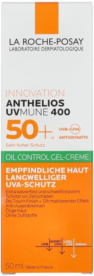 : لا روش-بوزاي أنتيليوس XL جل مضاد لللمعان SPF 50+ - 50 مل | حماية للبشرة الحساسة | تركيبة خفيفة وغير دهنية | لمسة نهائية مطفأة
